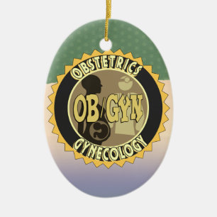 ORNAMENTO DE CERÂMICA DOUTOR FÊMEA LOGOTIPO DO CRACHÁ DE OB/GYN