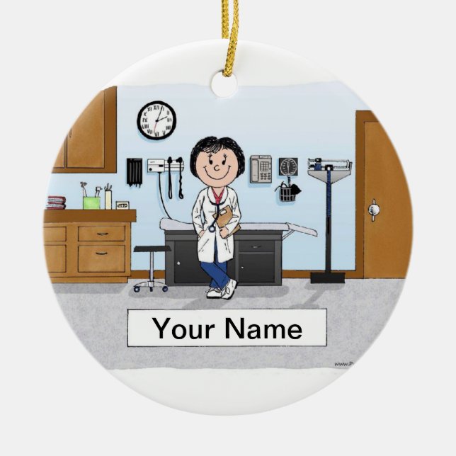 Ornamento De Cerâmica Doutor - Mulher (Frente)