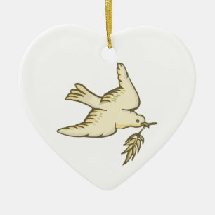 Ornamento De Cerâmica Dove of Peace