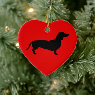 Ornamento De Cerâmica Doxie Love