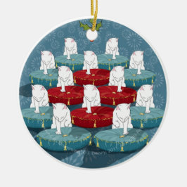 Ornamento De Cerâmica Doze gatos que rufam…