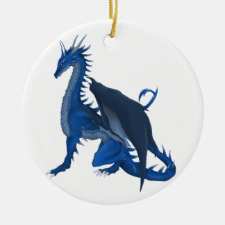 Ornamento De Cerâmica Dragão azul