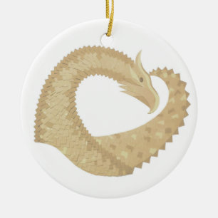 Ornamento De Cerâmica Dragão cardíaco Sandstone em branco