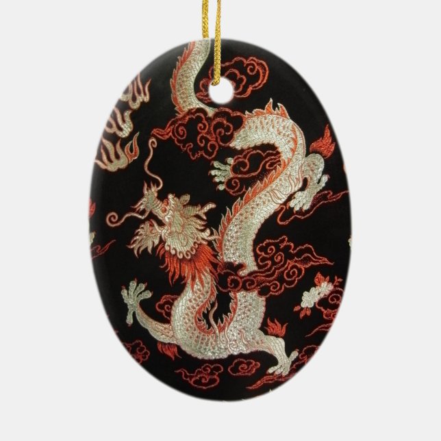 Ornamento De Cerâmica Dragão chinês (Verso)