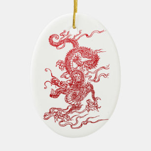 Ornamento De Cerâmica Dragão chinês
