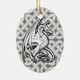Ornamento De Cerâmica Dragão com asa