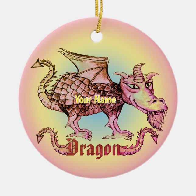 Ornamento De Cerâmica Dragão da Masmorra  (Frente)