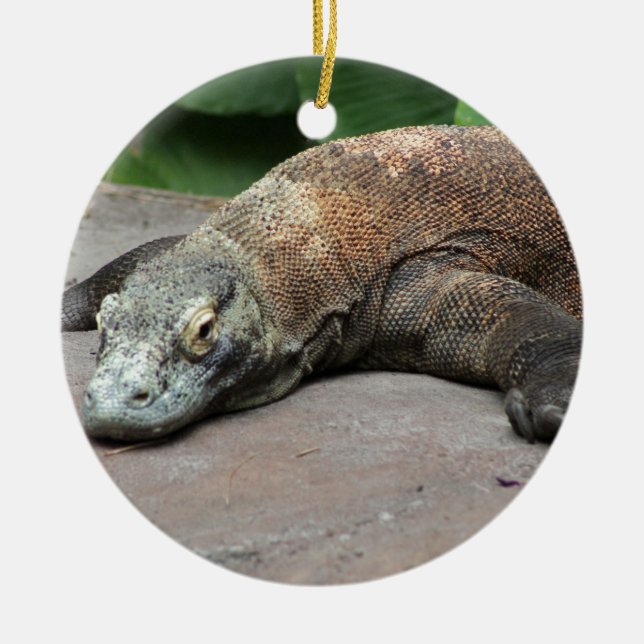 Ornamento De Cerâmica Dragão de Komodo (komodoensis do Varanus), (Frente)