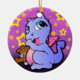 Ornamento De Cerâmica Dragão do bebê que suga o polegar - roxo