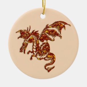 Ornamento De Cerâmica Dragão Flaming