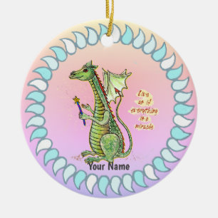 Ornamento De Cerâmica Dragão Mago