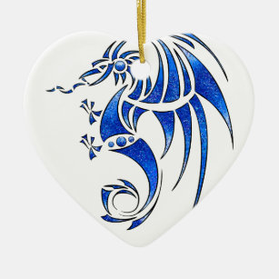 Ornamento De Cerâmica Dragissous V1 - dragão azul
