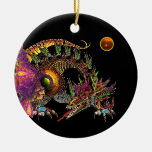 Ornamento De Cerâmica DRAGO Laranja Agate Monograma