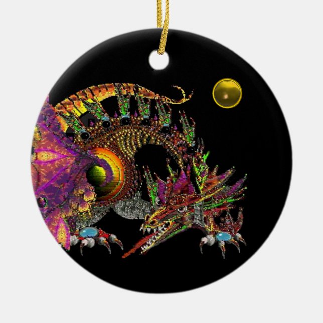 Ornamento De Cerâmica DRAGO Yellow Topaz Monograma (Frente)