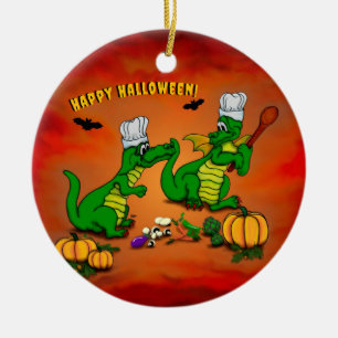 Ornamento De Cerâmica Dragões - Feliz Halloween! Hoje eu cozinho