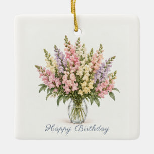 Ornamento De Cerâmica Dragões-marinhos Pastéis Feliz Aniversário
