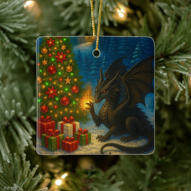 Ornamento De Cerâmica Dragon Christmas Tree Holiday Ceramic Ornament (Árvore)