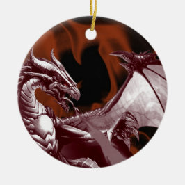 Ornamento De Cerâmica Dragon Fantasy Tree Ornament