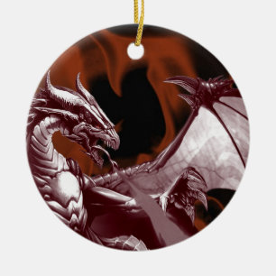 Ornamento De Cerâmica Dragon Fantasy Tree Ornament