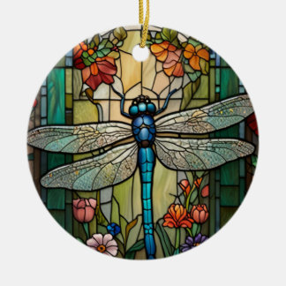 Ornamento De Cerâmica Dragonfly art pintando boho botânico floresta trop