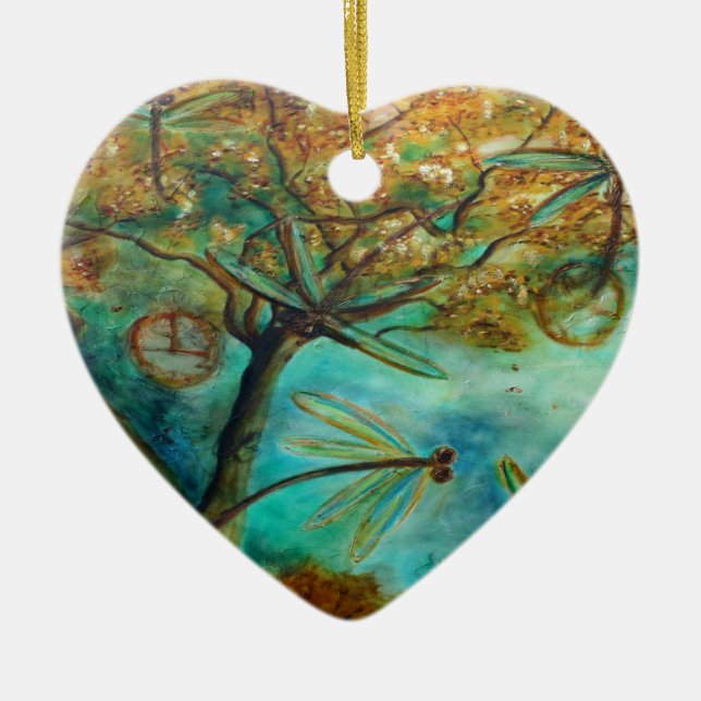 Ornamento De Cerâmica Dragonfly Flirtation (Frente)