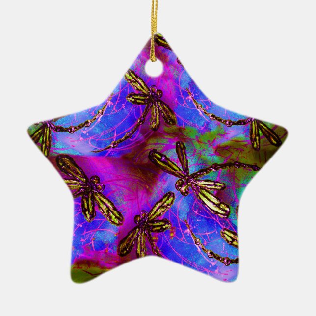 Ornamento De Cerâmica Dragonfly Hippy Flit (Frente)