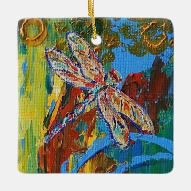 Ornamento De Cerâmica Dragonfly Ornament (Frente)