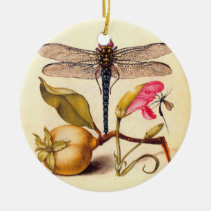Ornamento De Cerâmica Dragonfly, Pear, Cravo e Insetos