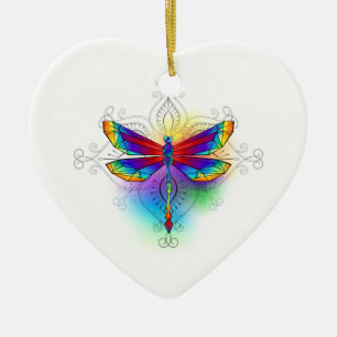 Ornamento De Cerâmica Dragonfly Poligonal