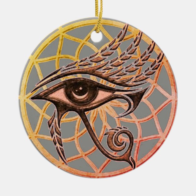 Ornamento De Cerâmica Dream Catcher Eye Of Horus (Frente)