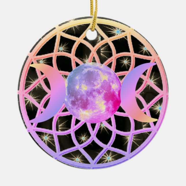 Ornamento De Cerâmica Dream Catcher Triple Goddese (Frente)