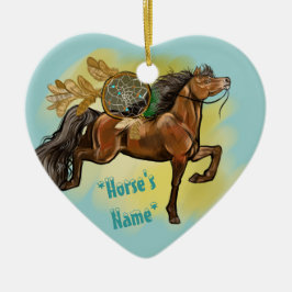 Ornamento De Cerâmica Dreamcatcher Bay Horse