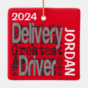 Ornamento De Cerâmica Driver de Entrega Extraordinário PERSONALIZADO
