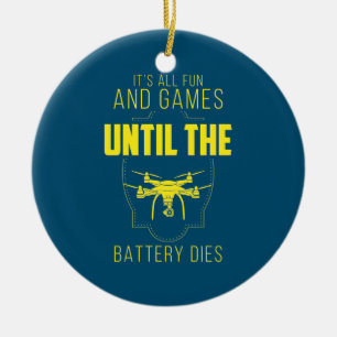 Ornamento De Cerâmica Drone Voador É Meu Jogo