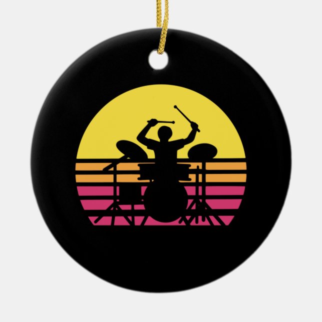 Ornamento De Cerâmica Drummer Drumm Drumming (Frente)