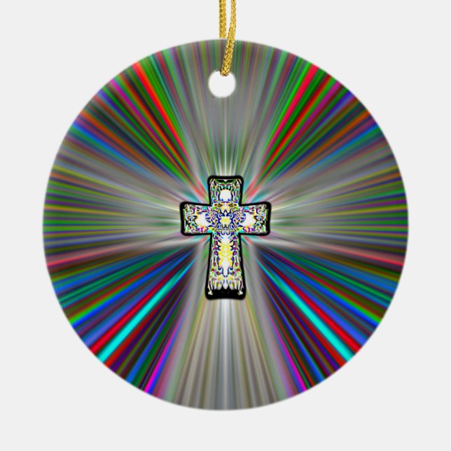 Ornamento De Cerâmica Duas CRUZAMENTOS (Frente)