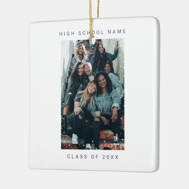 Ornamento De Cerâmica Duas Faculdade de Neve Azul Turquesa (Esquerda)