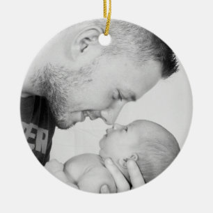 Ornamento De Cerâmica Duas Fotografias Personalizadas Duplo Lado