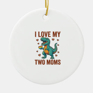 Ornamento De Cerâmica Duas Mães Orgulho Camisa Vector T Design de Dinoss