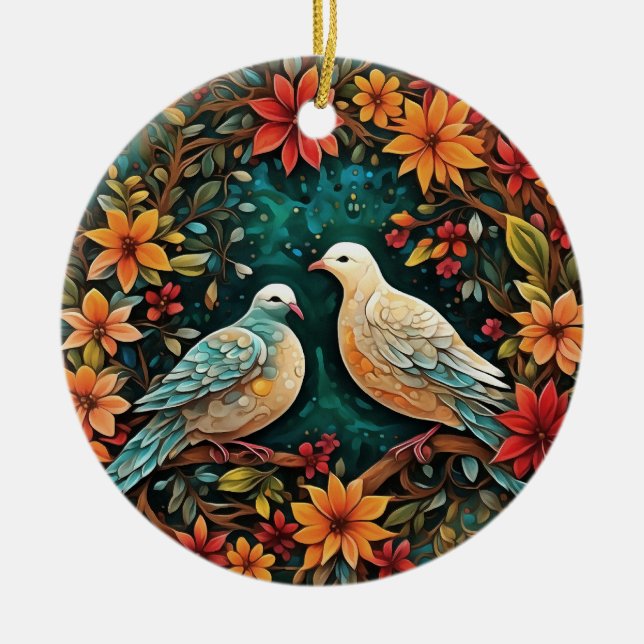 Ornamento De Cerâmica Duas Rolas (Frente)
