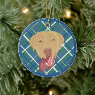 Ornamento De Cerâmica Dudley Labrador Christmas