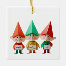Ornamento De Cerâmica Duendes de Natal complicados e engraçados