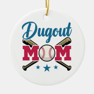 Ornamento De Cerâmica Dugout Mãe Baseball Pai T-Ball Tee Ball