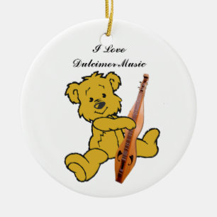ORNAMENTO DE CERÂMICA DULCIMER BEAR-ORNAMENT