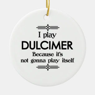 Ornamento De Cerâmica Dulcimer - Toque-Se Engraçado Com Música Deco