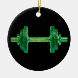 Ornamento De Cerâmica Dumbbell Retro Bodybuilder Gym Malhação Ou Treinad