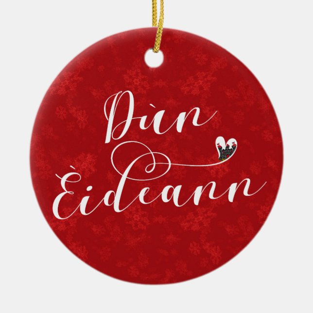 Ornamento De Cerâmica Dùn Èideann Flag Heart, Edimburgo (Frente)