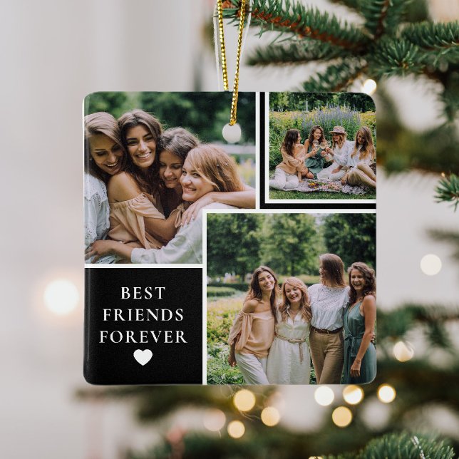 Ornamento De Cerâmica Duplo Lado 4 Fotografia & Bestie Citação (Criador carregado)