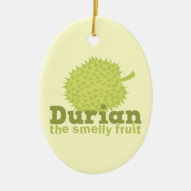Ornamento De Cerâmica Durian a fruta Smelly (de 3Sudeste Asiático) (Frente)
