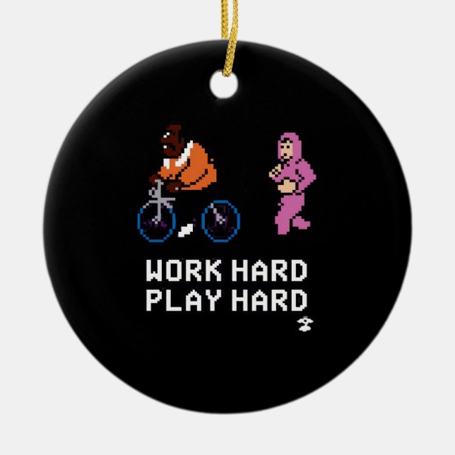 Ornamento De Cerâmica Duro de Trabalho Tocar tão Duro - Cloud Nine Class (Frente)